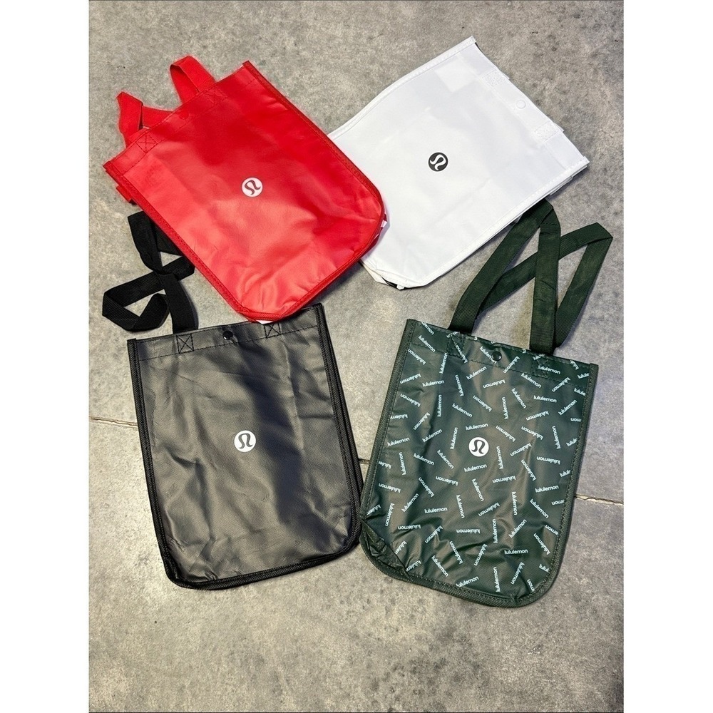 Lululemon Reusable Shopping Bags Small Logo Tote Set (4 Bags)